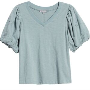 WIT & WISDOM NWT BALLOON FLORAL SLEEVE TEE XS